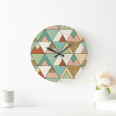 Gezeichnetes Stammes- Muster SüdwestenGeo Große Wanduhr (Zuhause)