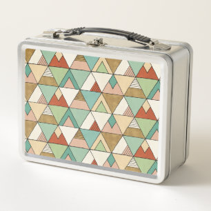 Gezeichnetes Stammes- Muster SüdwestenGeo Metall Lunch Box
