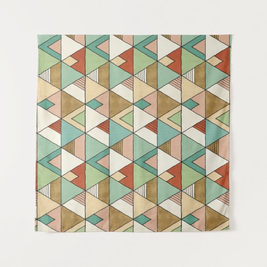 Gezeichnetes Stammes- Muster SüdwestenGeo Wandteppich (Vorderseite)