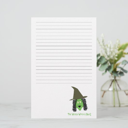 Gezeichnetes stationäres des Cartoon böse Hexe Briefpapier (Stehend Vorderseite)