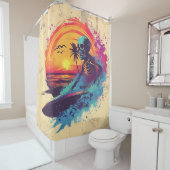 Gezeitenknochen Schädelsurfer Duschvorhang (Beispiel)