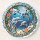 Gezeitenschätze Runder Sandstein Getränkeuntersetzer (Vorne)