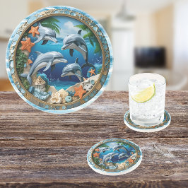 Gezeitenschätze Runder Sandstein Getränkeuntersetzer