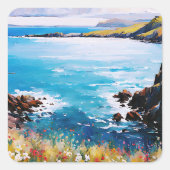 Gezeitenträume und Wiesen-Brisen Quadratischer Aufkleber (Vorderseite)