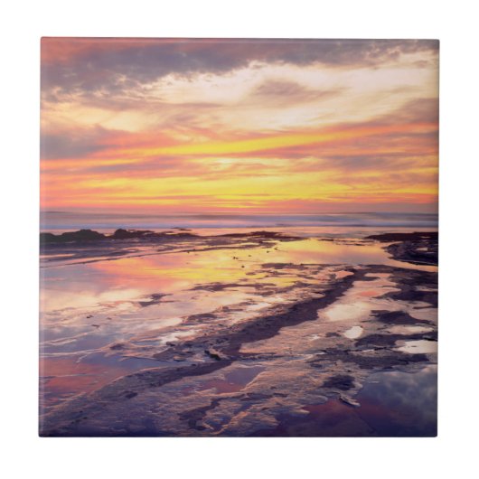 Gezeitentümpel an den Sunset Cliffs Fliese (Vorderseite)