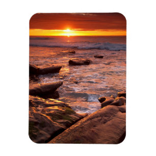 Gezeitentümpel bei Sonnenuntergang, Kalifornien Magnet