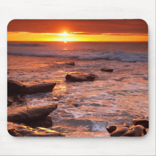 Gezeitentümpel bei Sonnenuntergang, Kalifornien Mousepad
