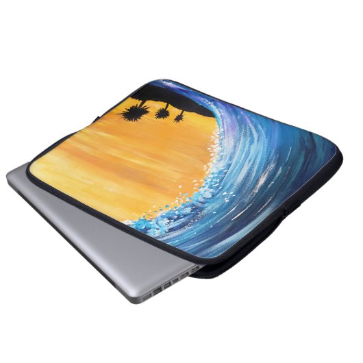 Gezeitenwelle Laptopschutzhülle (Vorne Knopf)