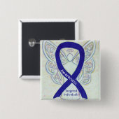 Gezielte Einzelpersonen Angel Awareness Ribbon-But Button (Vorne & Hinten)
