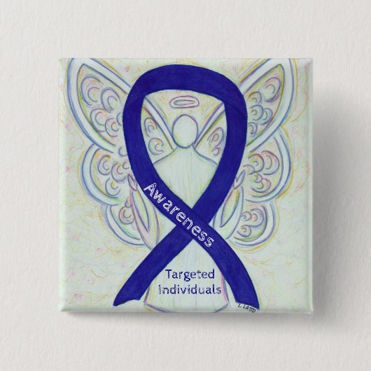 Gezielte Einzelpersonen Angel Awareness Ribbon-But Button (Vorderseite)