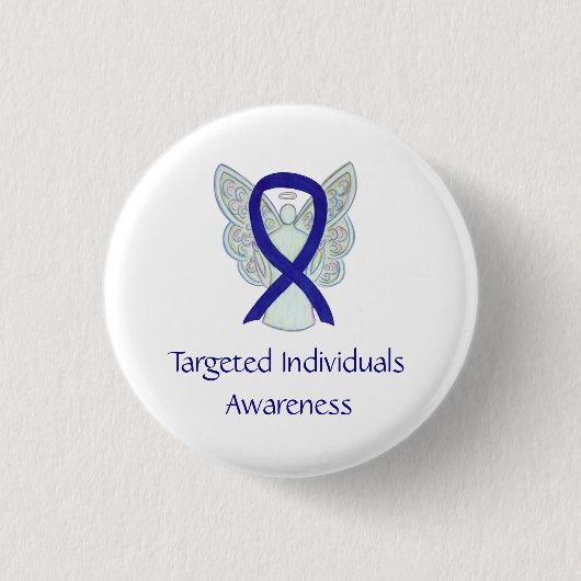 Gezielte Einzelpersonen Angel Awareness Ribbon-But Button (Vorderseite)