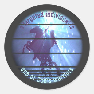 Gezielte Einzelpersonen, die den Krieger für Pferd Runder Aufkleber