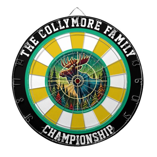 Gezielte Elche im Walddesign Dartscheibe (vorne)