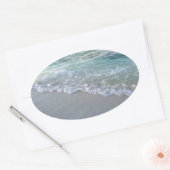 Gezielte Malediven Meereswellen Sandfläche Ovaler Aufkleber (Umschlag)