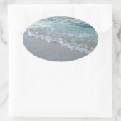 Gezielte Malediven Meereswellen Sandfläche Ovaler Aufkleber (Tasche)