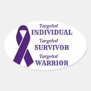 Gezielte Personen Bewusstseins Survivor Warrior Ovaler Aufkleber