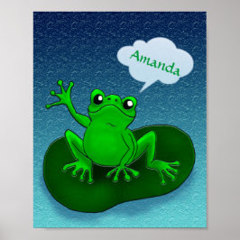Gezielter Frosch, der Frosch mit Namenskindern wäc Poster