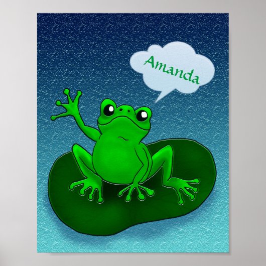 Gezielter Frosch, der Frosch mit Namenskindern wäc Poster (Vorne)