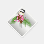 Gezierte Kegel u. Chickadee Serviette (Ecke)