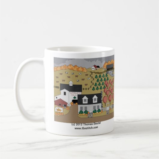 Gezierter Hügel-Herbst Kaffeetasse (Links)