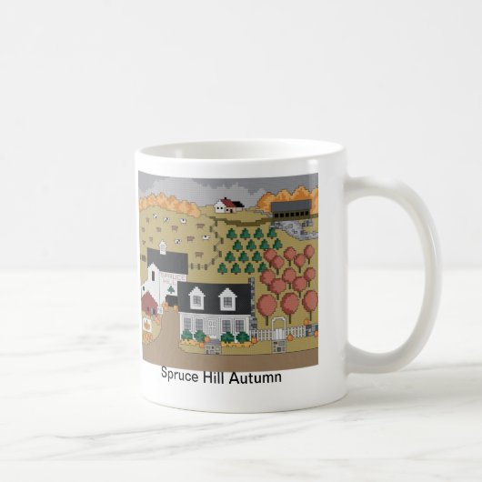 Gezierter Hügel-Herbst Kaffeetasse (Rechts)