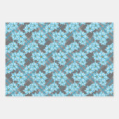 Gezinkte Pinguine Weihnachtsblumenmuster Geschenkpapier Set (Vorderseite 2)