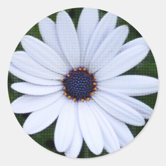 gezogene Blume Runder Aufkleber (Vorderseite)