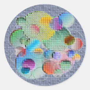gezogene geometrische Kreise Runder Aufkleber