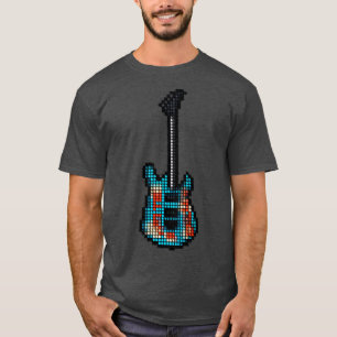 gezogene Pixel, bewaffnet und obdachlos, Gitarre a T-Shirt