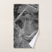 gezogene Quadrate, graue und schwarze Pinselstrich Badhandtuch Set (Handtuch)