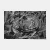 gezogene Quadrate, graue und schwarze Pinselstrich Fußmatte (Vorderseite)