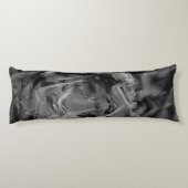 gezogene Quadrate, graue und schwarze Pinselstrich Seitenschläferkissen (Rückseite)