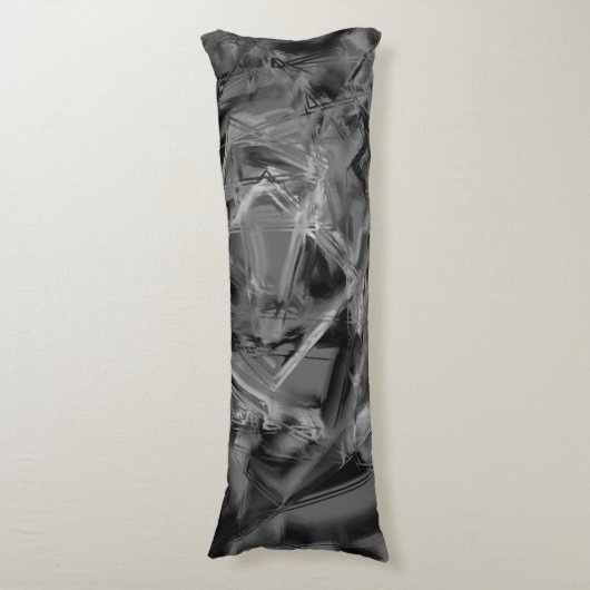 gezogene Quadrate, graue und schwarze Pinselstrich Seitenschläferkissen (Vorderseite Vertikal)