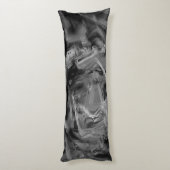 gezogene Quadrate, graue und schwarze Pinselstrich Seitenschläferkissen (Rückseite (Vertikal))