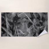 gezogene Quadrate, graue und schwarze Pinselstrich Strandtuch (Vorderseite)