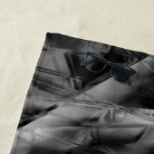 gezogene Quadrate, graue und schwarze Pinselstrich Strandtuch (Beispiel)