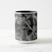 gezogene Quadrate, schwarz-graue Pinselstriche Tasse (Zentrum)