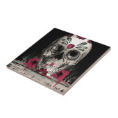 Gezogener Zucker, schmelzender Zuckerschädel Fliese (Seite)