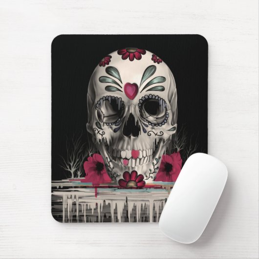 Gezogener Zucker, schmelzender Zuckerschädel Mousepad (Mit Mouse)