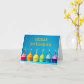 Gëzuar Ditëlindjen, Albanischer Geburtstag Karte (Gelbe Blume)