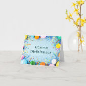 Gëzuar Ditëlindjen, Albanischer Geburtstag Karte (Gelbe Blume)