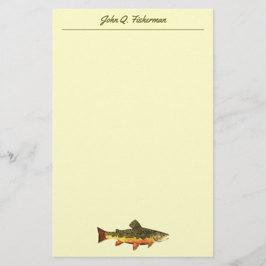 Gezüchtete Bachforelle Briefpapier (Vorderseite)
