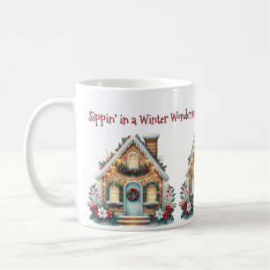 Gezuckertes Lebkuchenhäuschen - Illustration zur F Kaffeetasse