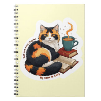 Gezückte Calico-Katze Personalisiertes Spiralnotiz Notizblock