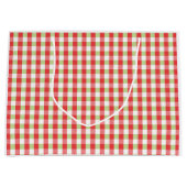 Gezücktes Gingham-Weihnachtsgeschenktasche groß Große Geschenktüte (Vorderseite)
