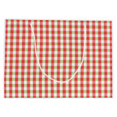 Gezücktes Gingham-Weihnachtsgeschenktasche groß Große Geschenktüte (Rückseite)