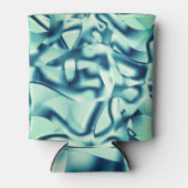 Gezwirnte, grünlich blaue Formen, schimmernde Zyan Dosenkühler (Vorderseite)