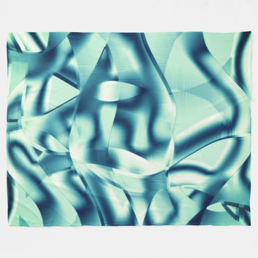 Gezwirnte, grünlich blaue Formen, schimmernde Zyan Fleecedecke (Vorderseite (Horizontal))
