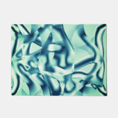 Gezwirnte, grünlich blaue Formen, schimmernde Zyan Fußmatte (Vorderseite)