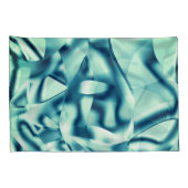 Gezwirnte, grünlich blaue Formen, schimmernde Zyan Kissenbezug (Rückseite-Rechts)